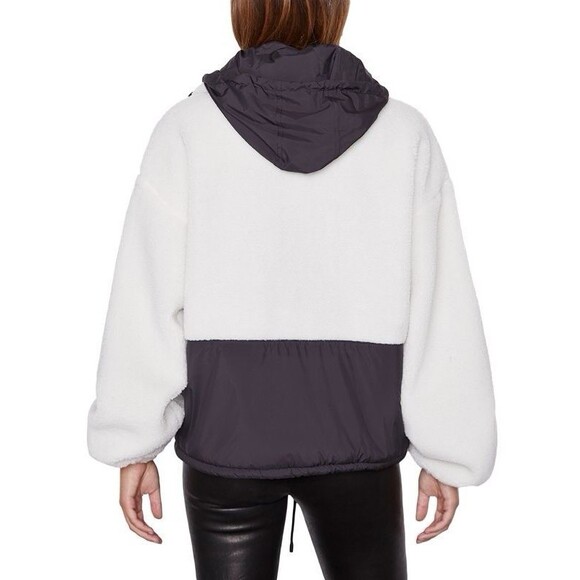 Frame Sherpa & Tech Taffeta Anorak Coat Jacket Black & White Women’s XL NWT - Picture 11 of 16